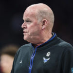
              Charlotte Hornets head coach Steve Clifford looks on during the first half of an NBA basketball game against the Detroit Pistons in Charlotte, N.C., Monday, Feb. 27, 2023. (AP Photo/Jacob Kupferman)
            