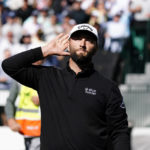 
              Jon Rahm wants to hear it from the crowd after his birdie on the 16th hole after his birdie during the second round of the Phoenix Open golf tournament Friday Feb. 10, 2023, in Scottsdale, Ariz. (AP Photo/Darryl Webb)
            