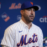 
              FILE - New York Mets pitcher Justin Verlander attends a news conference at Citi Field, Dec. 20, 2022, in New York. After the Atlanta Braves rallied for the division title and the Mets were eliminated in the first round of the playoffs, Mets owner Steve Cohen went on an epic spending spree that included the additions of pitchers Verlander and Kodai Senga. (AP Photo/Seth Wenig)
            