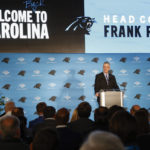 
              Carolina Panthers head coach Frank Reich answers a question during a news conference introducing him as the NFL football team's new head coach in Charlotte, N.C., Tuesday, Jan. 31, 2023. (AP Photo/Nell Redmond)
            