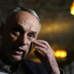 
              Major League Baseball Commissioner Rob Manfred speaks with the news media after a meeting of MLB owners, Thursday, Feb. 9, 2023, in Palm Beach, Fla. (AP Photo/Lynne Sladky)
            