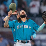 ATLANTA, GA - MAY 20: J.P. Crawford #3 of the Seattle Mariners reacts at the conclusion of the 7-3 victory over the Atlanta Braves at Truist Park on May 20, 2023 in Atlanta, Georgia. (Photo by Todd Kirkland/Getty Images)