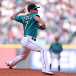 SEATTLE, WASHINGTON - MAY 06: Marco Gonzales #7 of the Seattle Mariners pitches during the first inning against the Houston Astros at T-Mobile Park on May 06, 2023 in Seattle, Washington. (Photo by Steph Chambers/Getty Images)