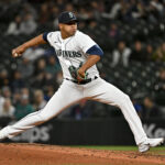 SEATTLE, WASHINGTON - MAY 09: Juan Then #43 of the Seattle Mariners pitches during the ninth inning against the Texas Rangers at T-Mobile Park on May 09, 2023 in Seattle, Washington. The Seattle Mariners won 5-0. (Photo by Alika Jenner/Getty Images)