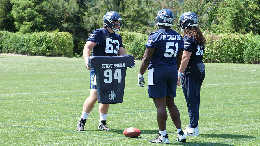 Seattle Seahawks Evan Brown Olu Oluwatimi...