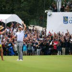 TORONTO, ONTARIO - JUNE 11:  Nick Taylor of Canada tosses his club in celebration after making an eagle putt on the 4th playoff hole to win the RBC Canadian Open at Oakdale Golf & Country Club on June 11, 2023 in Toronto, Ontario. (Photo by Vaughn Ridley/Getty Images)