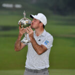 TORONTO, ONTARIO - JUNE 11:  Nick Taylor of Canada holds the trophy after winning the RBC Canadian Open at Oakdale Golf & Country Club on June 11, 2023 in Toronto, Ontario. (Photo by Minas Panagiotakis/Getty Images)