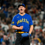 SEATTLE, WASHINGTON - JUNE 16: Paul Sewald #37 of the Seattle Mariners reacts after defeating the Chicago White Sox 3-2 at T-Mobile Park on June 16, 2023 in Seattle, Washington. (Photo by Alika Jenner/Getty Images)