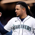 SEATTLE, WASHINGTON - JUNE 26: Luis Castillo #58 of the Seattle Mariners reacts during the seventh inning against the Washington Nationals at T-Mobile Park on June 26, 2023 in Seattle, Washington. (Photo by Steph Chambers/Getty Images)
