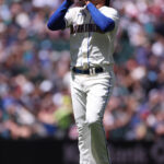 SEATTLE, WASHINGTON - JULY 02: Luis Castillo #58 of the Seattle Mariners reacts during the fourth inning against the Tampa Bay Rays at T-Mobile Park on July 02, 2023 in Seattle, Washington. (Photo by Steph Chambers/Getty Images)