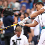 SEATTLE, WASHINGTON - JULY 10: Julio Rodríguez #44 of the Seattle Mariners bats during the T-Mobile Home Run Derby at T-Mobile Park on July 10, 2023 in Seattle, Washington. (Photo by Tim Nwachukwu/Getty Images)
