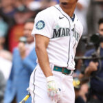 SEATTLE, WASHINGTON - JULY 10: Julio Rodríguez #44 of the Seattle Mariners reacts during the T-Mobile Home Run Derby at T-Mobile Park on July 10, 2023 in Seattle, Washington. (Photo by Tim Nwachukwu/Getty Images)