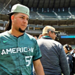 SEATTLE, WASHINGTON - JULY 11: Luis Castillo #58 of the Seattle Mariners walks onto the field prior to the 93rd MLB All-Star Game presented by Mastercard at T-Mobile Park on July 11, 2023 in Seattle, Washington. (Photo by Alika Jenner/Getty Images)