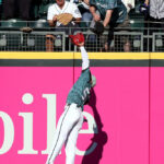 SEATTLE, WASHINGTON - JULY 11: Adolis García #53 of the Texas Rangers catches the ball during the 93rd MLB All-Star Game presented by Mastercard at T-Mobile Park on July 11, 2023 in Seattle, Washington. (Photo by Steph Chambers/Getty Images)