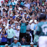 SEATTLE, WASHINGTON - JULY 11: Fans cheer as Julio Rodriguez #44 of the Seattle Mariners comes to bat during the 93rd MLB All-Star Game presented by Mastercard at T-Mobile Park on July 11, 2023 in Seattle, Washington. (Photo by Steph Chambers/Getty Images)