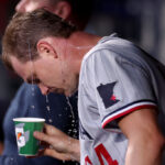SEATTLE, WASHINGTON - JULY 17: Sonny Gray #54 of the Minnesota Twins reacts as he is taken out of the game during the sixth inning against the Seattle Mariners at T-Mobile Park on July 17, 2023 in Seattle, Washington. (Photo by Steph Chambers/Getty Images)