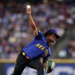 SEATTLE, WASHINGTON - JULY 21: Prelander Berroa #52 of the Seattle Mariners pitches during the seventh inning in his MLB debut against the Toronto Blue Jays at T-Mobile Park on July 21, 2023 in Seattle, Washington. (Photo by Steph Chambers/Getty Images)