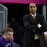 LAS VEGAS, NV - MARCH 08:  Head coach Lorenzo Romar of the Washington Huskies looks on during a first-round game of the Pac-12 Basketball Tournament against the USC Trojans at T-Mobile Arena on March 8, 2017 in Las Vegas, Nevada. USC won 78-73.  (Photo by Ethan Miller/Getty Images)