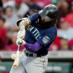 CINCINNATI, OHIO - SEPTEMBER 06: J.P. Crawford #3 of the Seattle Mariners hits a home run in the fourth inning against the Cincinnati Reds at Great American Ball Park on September 06, 2023 in Cincinnati, Ohio. (Photo by Dylan Buell/Getty Images)