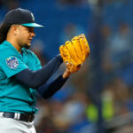 ST PETERSBURG, FLORIDA - SEPTEMBER 07: Luis Castillo #58 of the Seattle Mariners pitches during a game `ax at Tropicana Field on September 07, 2023 in St Petersburg, Florida. (Photo by Mike Ehrmann/Getty Images)