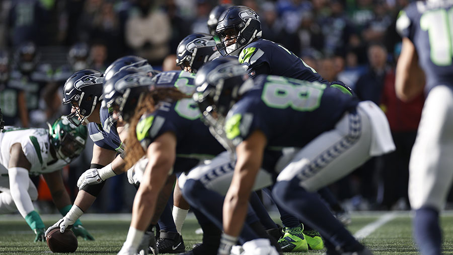 Seattle Seahawks Geno Smith scrimmage...