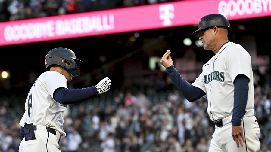 Seattle Mariners Dominic Canzone Manny Acta...