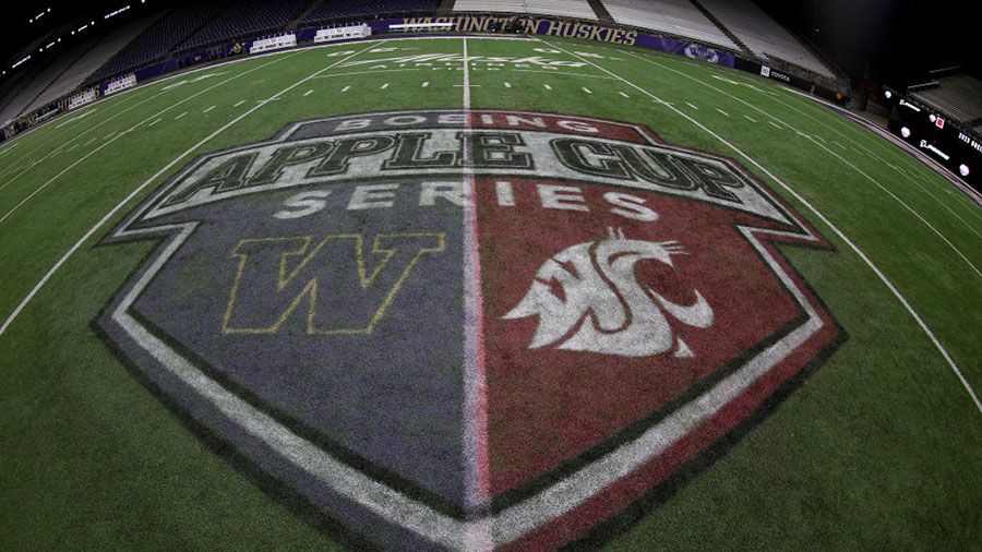 Apple Cup logo UW Huskies WSU Cougars...