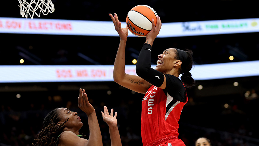 Seattle Storm Las Vegas Aces A'ja Wilson...