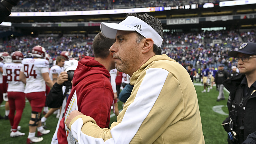 UW Huskies Jedd Fisch Apple Cup WSU Cougars Jake Dickert...