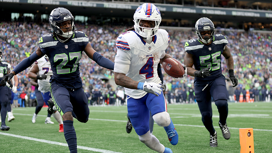 Buffalo Bills James Cook TD run Seattle Seahawks 2024...