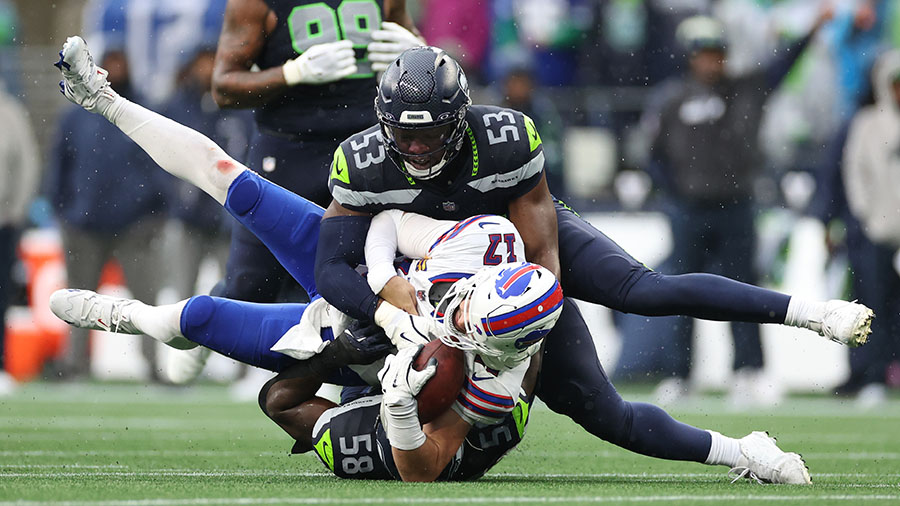 Seattle Seahawks defense Boye Mafe Josh Allen Buffalo Bills...