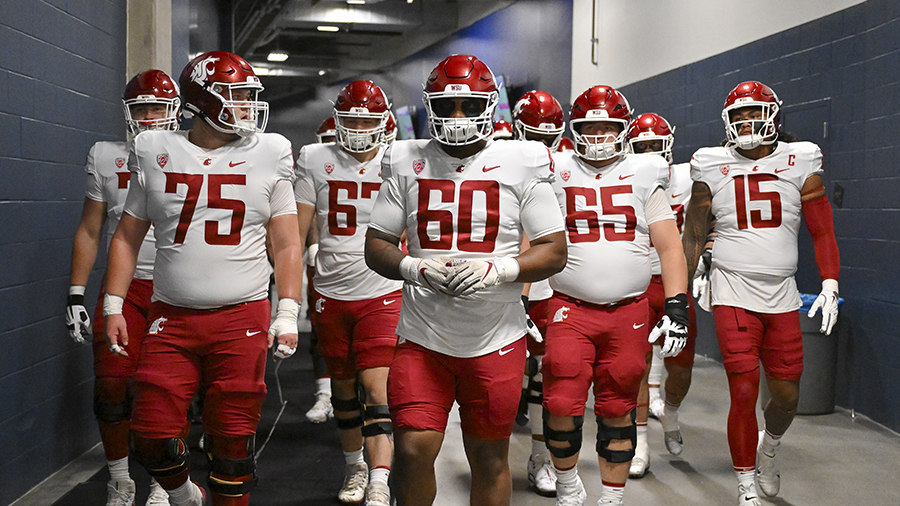 WSU Cougars pregame tunnel entrance Apple Cup UW Huskies 2024...