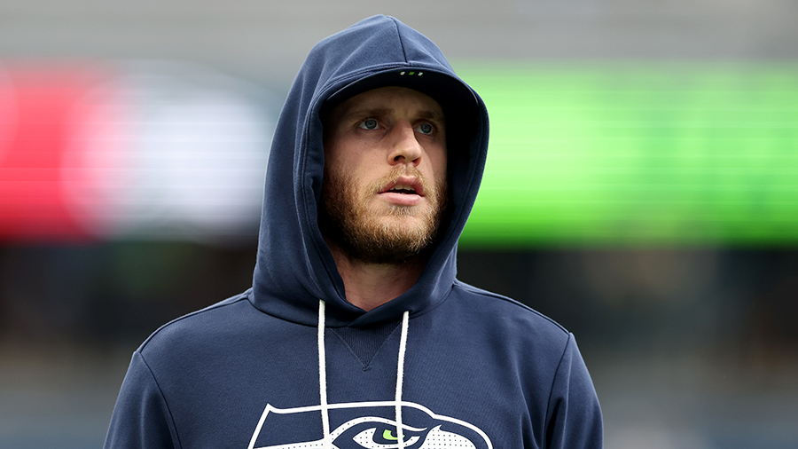 Seattle Seahawks Cooper Kupp looks on pregame Houston Texans 2025...