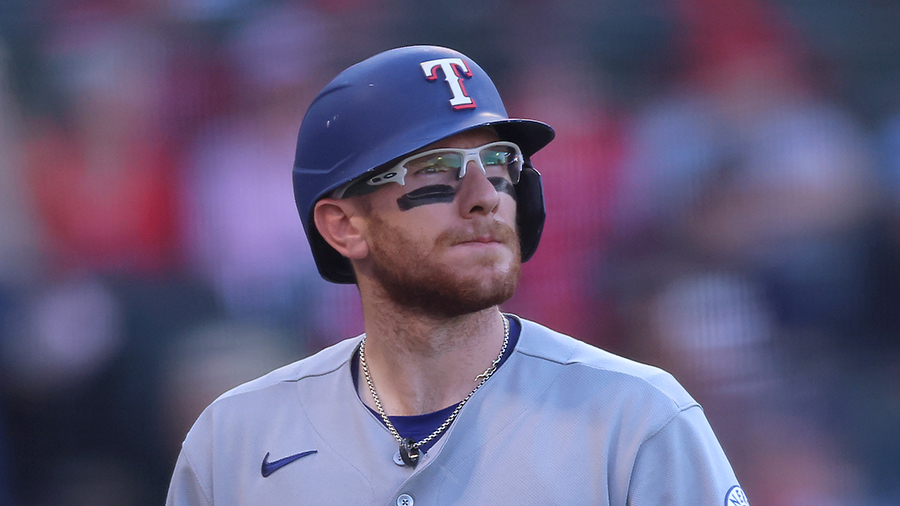 Rangers Danny Jansen looks on 2026...