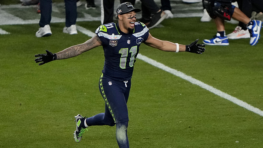 Seattle Seahawks JSN celebrates Super Bowl win 2026...
