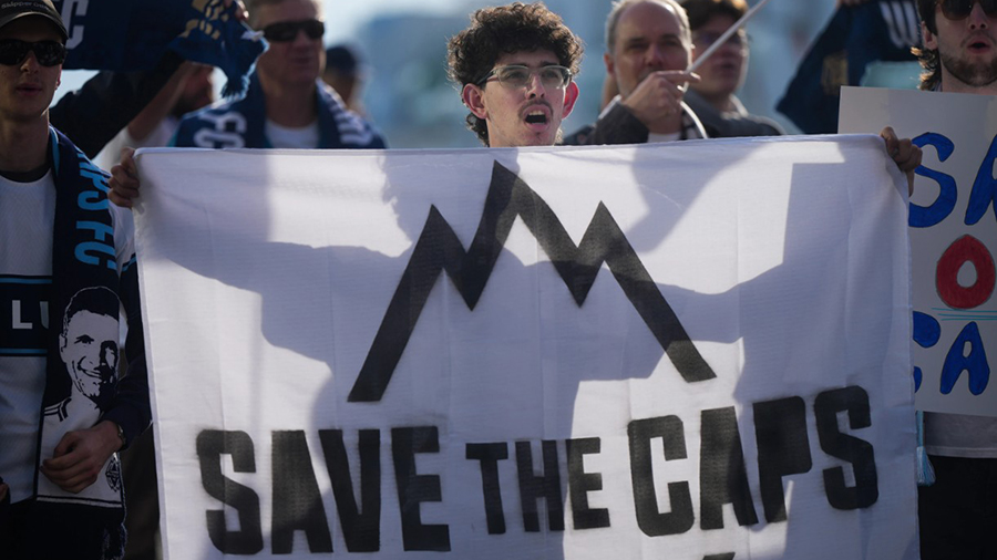 Vancouver Whitecaps Save the Caps sign 2026...