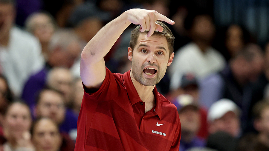 WSU Cougars basketball coach David Riley...