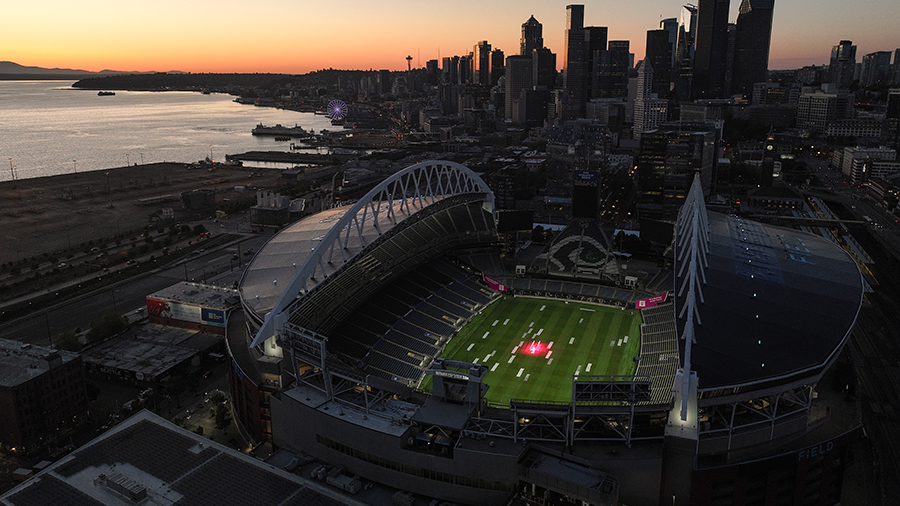 World Cup Lumen Field Seattle 2026 aerial view...