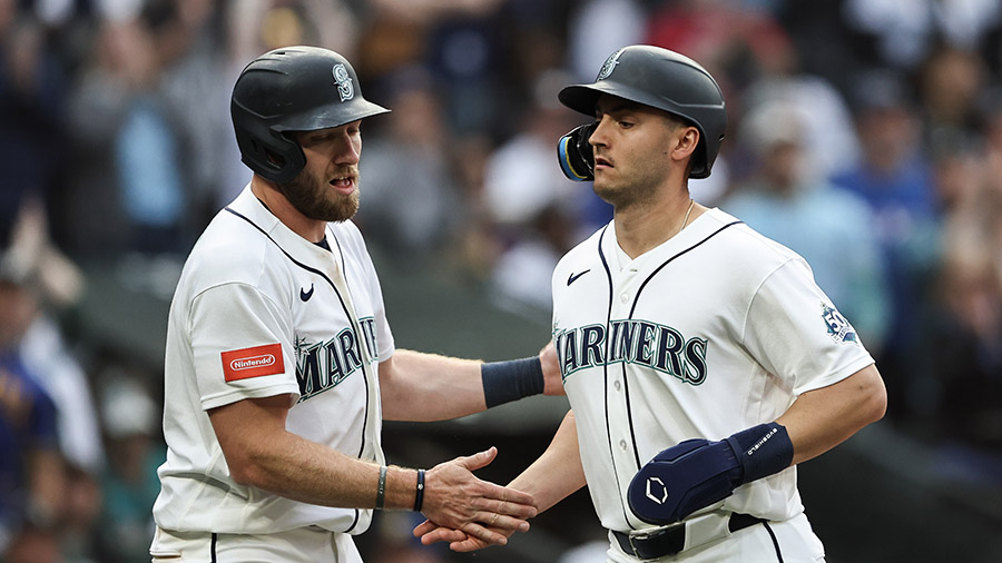 Seattle Mariners Luke Raley Dominic Canzone...
