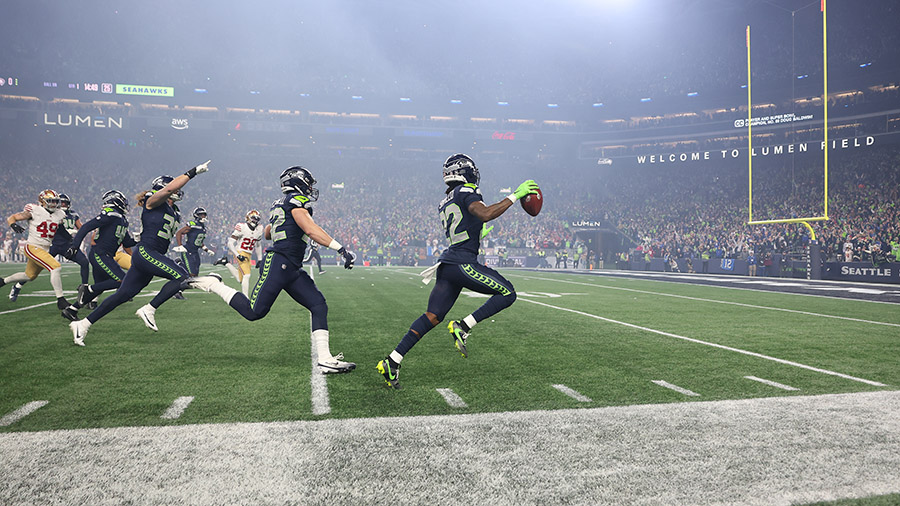 Seattle Seahawks Rashid Shaheed touchdown 49ers kick return...