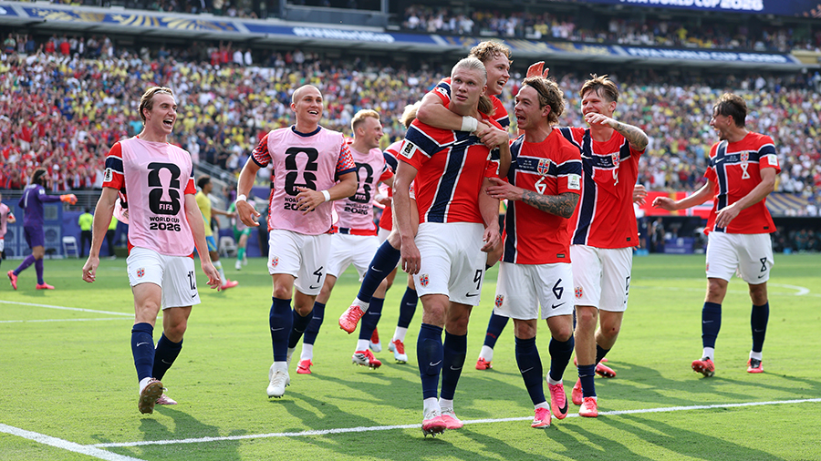 Erling Haaland Norway goal celebration Brazil World Cup 2026...
