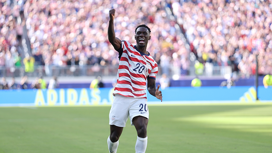 Folarin Balogun celebrates goal United States Bosnia 2026...