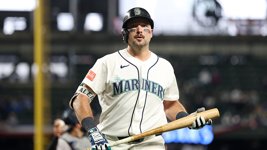 Seattle Mariners Cal Raleigh reacts strikeout April 2026...