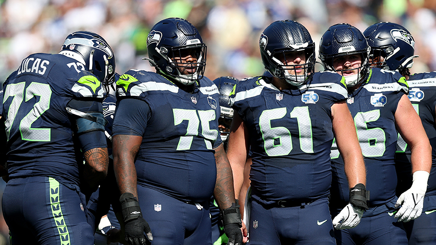 Seattle Seahawks offensive line 2025 Saints...
