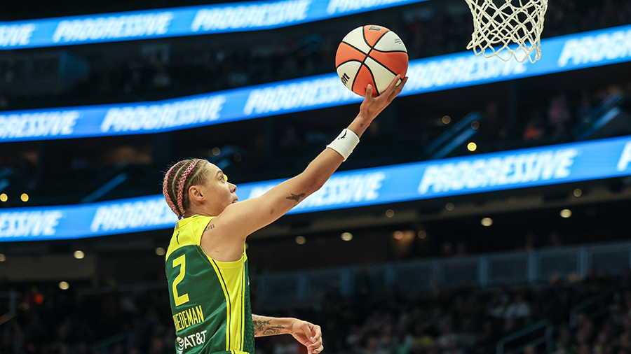 Seattle Storm Natisha Hiedeman layup 2026 game...