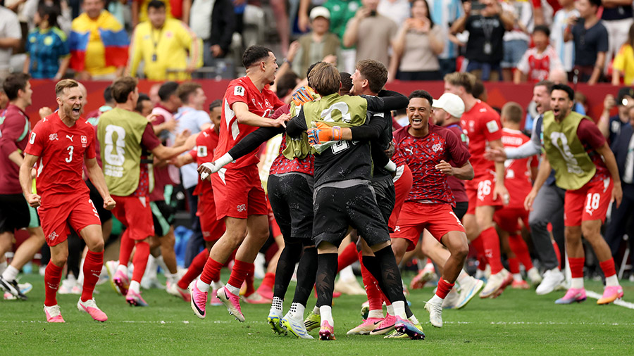 World Cup shootout Switzerland Colombia...