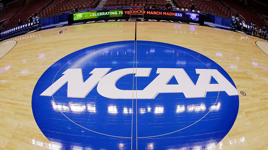 NCAA logo basketball court...