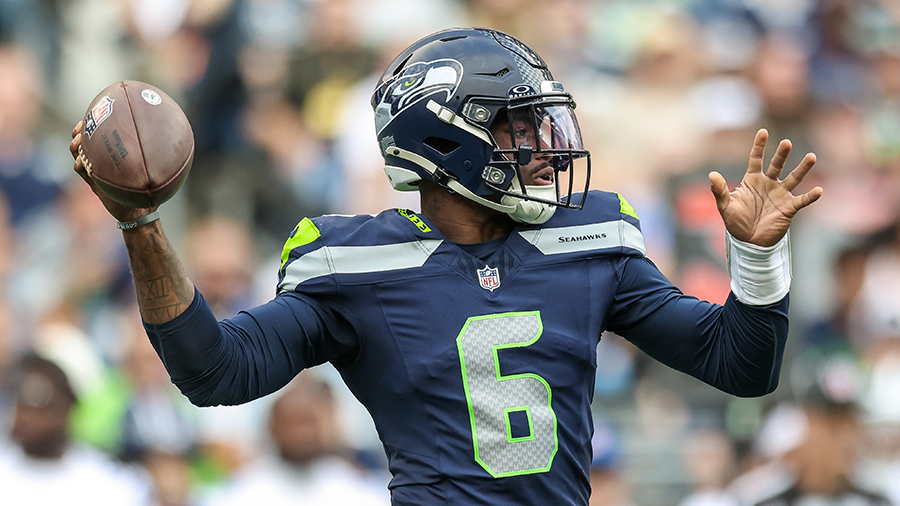 Seattle Seahawks Jalen Milroe throws pass Cowboys preseason 2026...