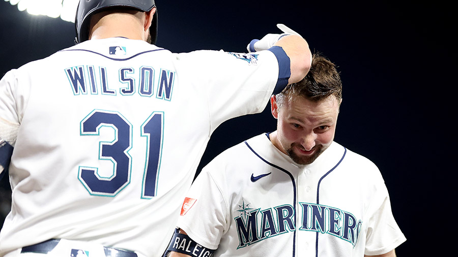 Seattle Mariners Cal Raleigh Weston Wilson three home runs...