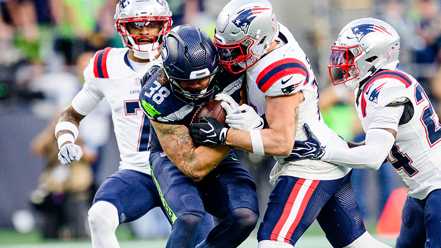 Seattle Seahawks Brady Russell Patriots 2026 opener...
